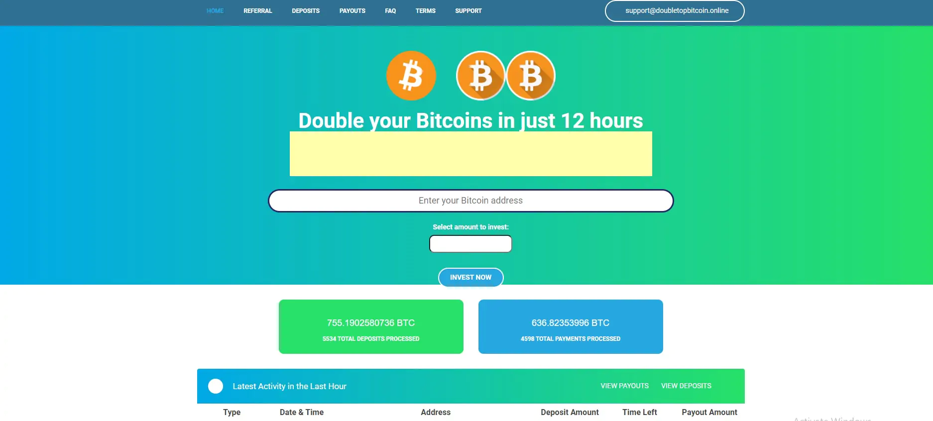 One Page Crypto Doubler